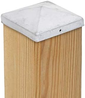 5 x Pfostenkappe Pyramide 111 x 111 mm – Feuerverzinkter Stahl, wetterfest – für Holzpfosten 110 x 1