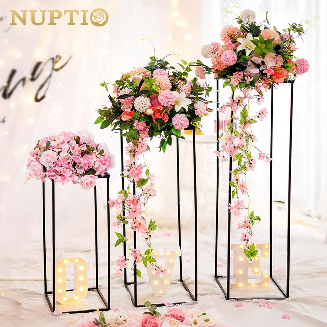 Nuptio Schwarze Vase Hochzeit Mittelstücke 3 Stück Hohe Pflanze Stehen Blumenvasen Metall Display Ti