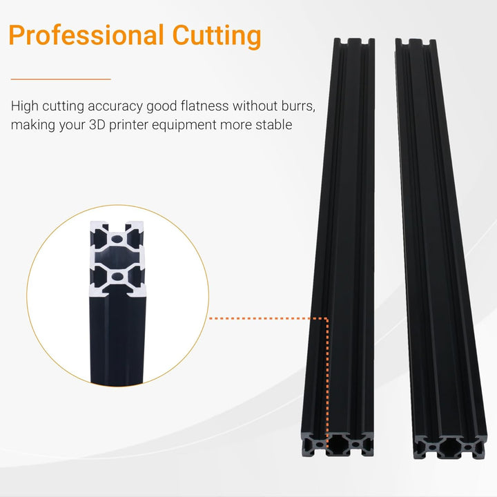 CNCYEAH 2 Stück V Typ Systemprofile 2040 1000mm Aluminiumprofil Extrusions Eloxierte Linearschiene+2