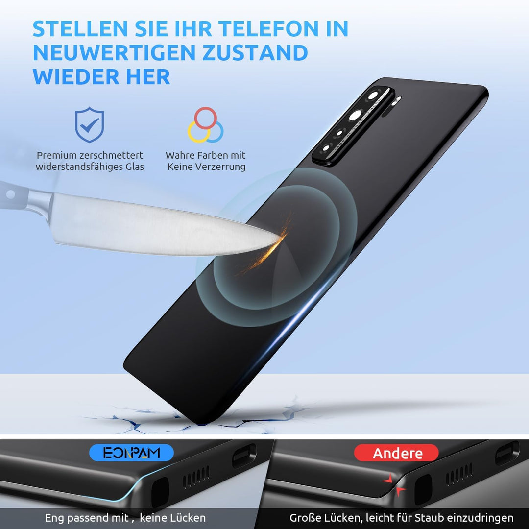 Eonpam Akkudeckel für Huawei P40 Lite 5G Rückseite Glas Original Backcover Back Glas Ersatz Reparatu