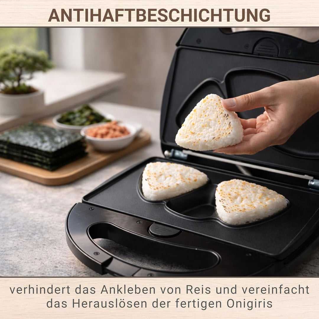 Syntrox Germany Onigiri Maker dreieckige japanische Grill Reisbälle Chefmaker SM-1300W Rice mit hera