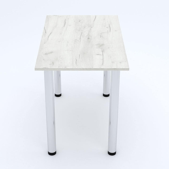 mikon 60x40 | Esszimmertisch - Esstisch - Tisch mit Chrombeinen - Küchentisch - Bürotisch | White Cr