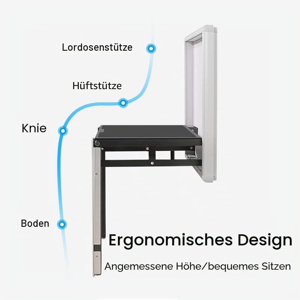 Hoconnie Wandklappstuhl Wandmontierter Klappstuhl zur Wandmontage Unsichtbarer Wandstuhl Platzsparen