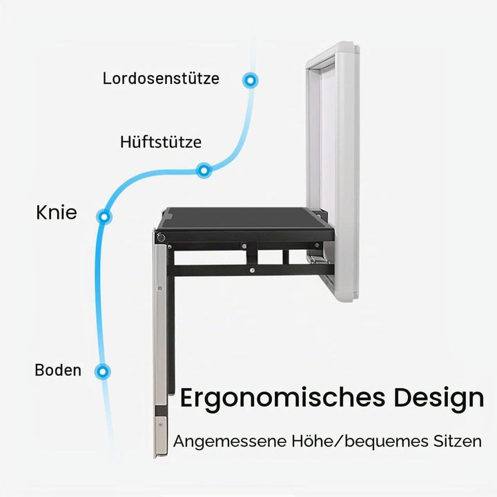 Hoconnie Wandklappstuhl Wandmontierter Klappstuhl zur Wandmontage Unsichtbarer Wandstuhl Platzsparen