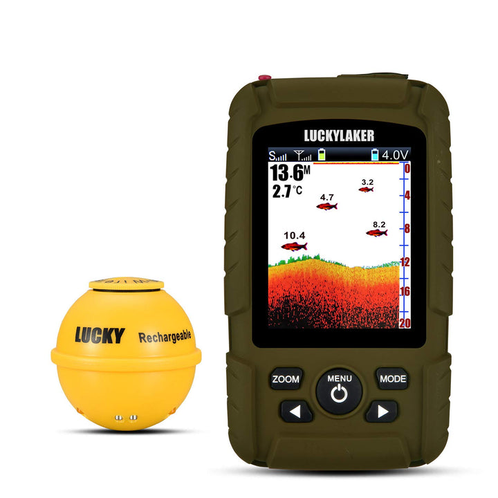 LUCKY Tragbarer Sonar Fischfinder Bootstiefe Fischen Fischfinder Wasserdichter Handheld Kabellos Ang