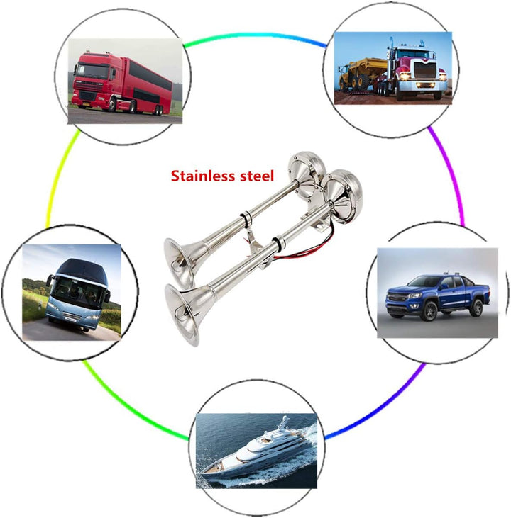 YIYIDA Elektrisches Horn autohupe Hupe elektrisches Auto/Marine Edelstahl doppelhorn car Horn Schiff