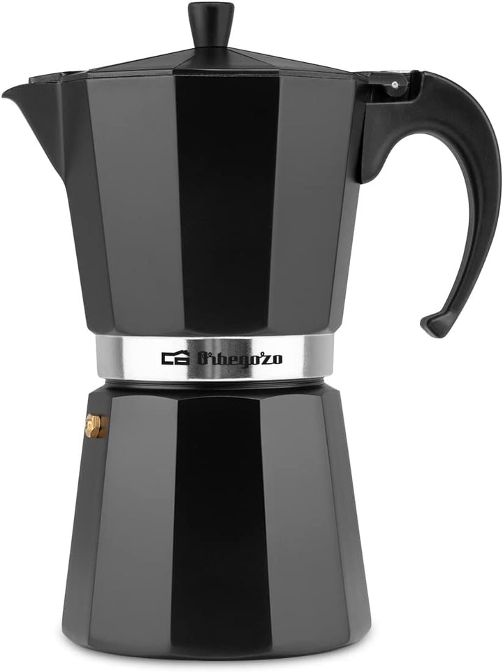 Orbegozo KFN 1210 - Italienischer Kaffeekocher aus Aluminium, Kapazität: 12 Tassen, ergonomischer Gr