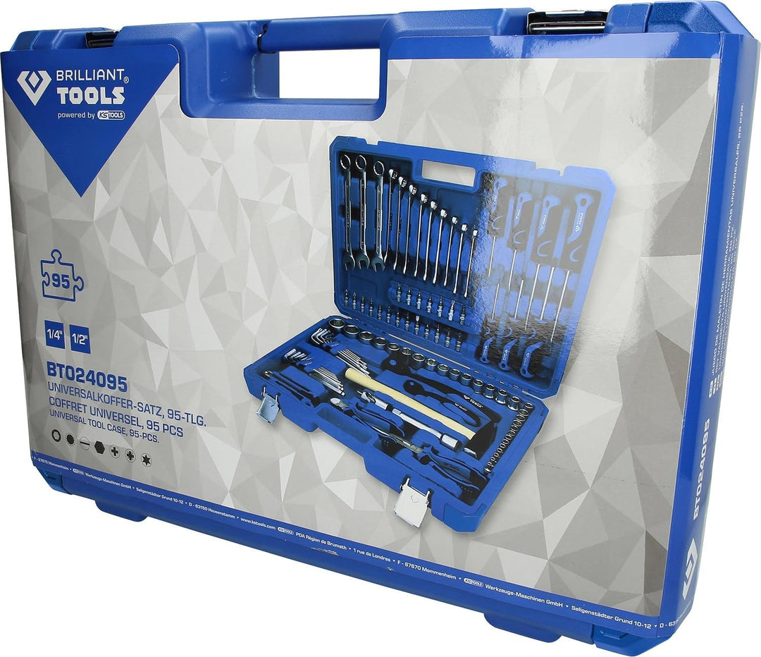 BRILLIANT TOOLS BT024095 1/4" + 1/2" Universal-Werkzeug-Satz, 95-tlg [Powered by KS TOOLS] 95-tlg.,