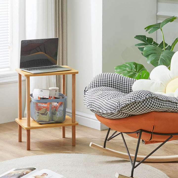 IBUYKE Holz Beistelltisch, Nachttische mit 2 Ebenen, 39x29x53cm, Couchtisch, Sofatisch, für Schlafzi
