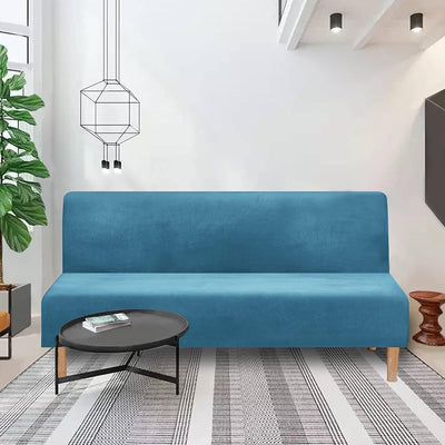 Mingfuxin Armlose Schlafsofabezüge, Stretch-Samt Futon Couchbezug Dicke weiche gemütliche Sofa Schon