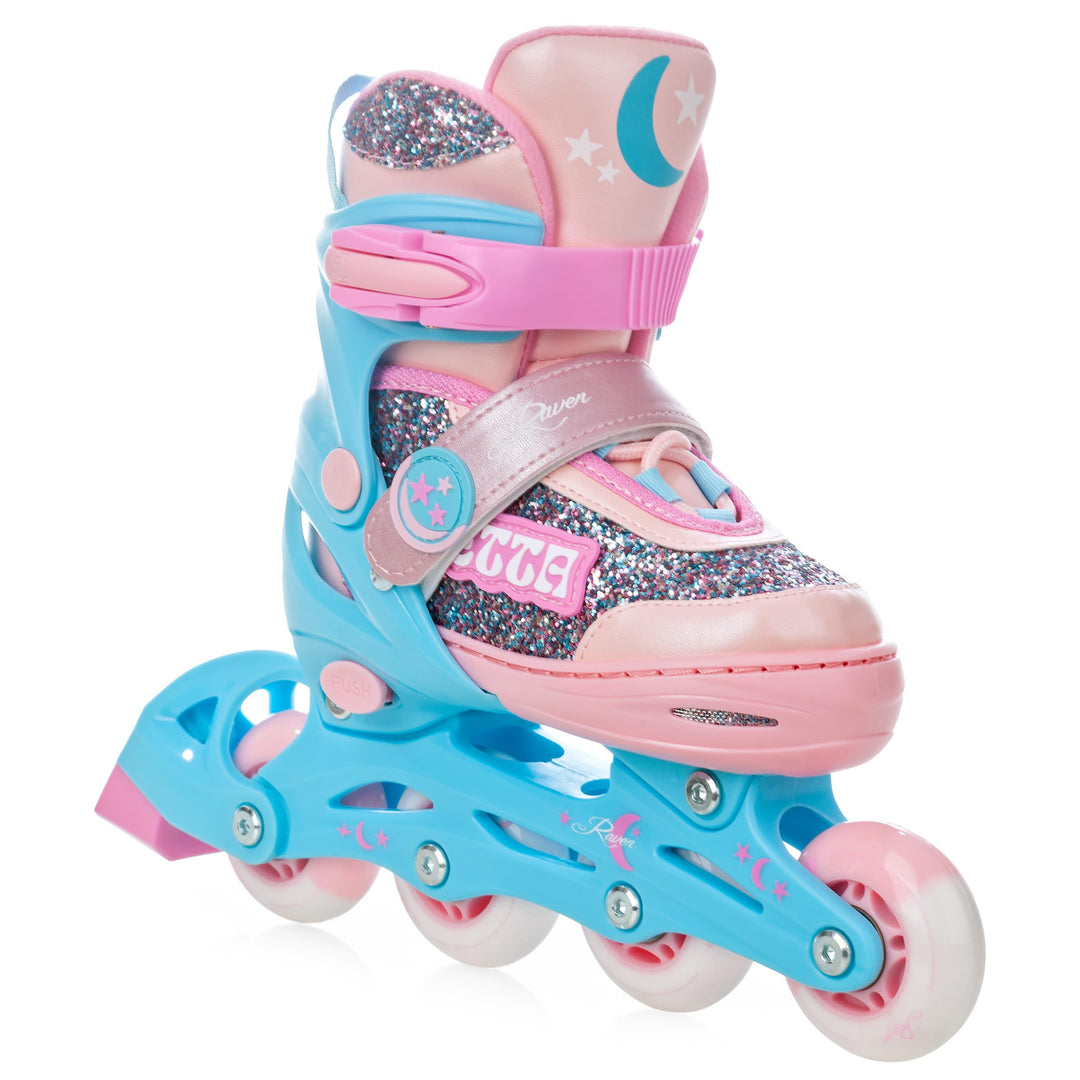 RAVEN Inline Skates Inliner für Kinder Mädchen verstellbar mit LED Leuchtrad