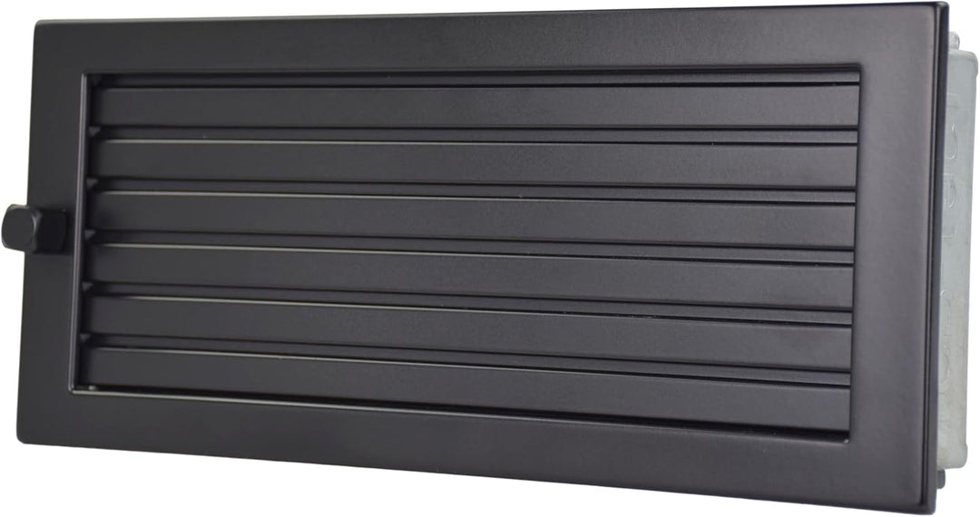 Lüftungsgitter Weiss Schwarz Warmluftgitter Kamin Ofen Gitter Regulierbar 45 x 23 cm Schwarz, 45 x 2