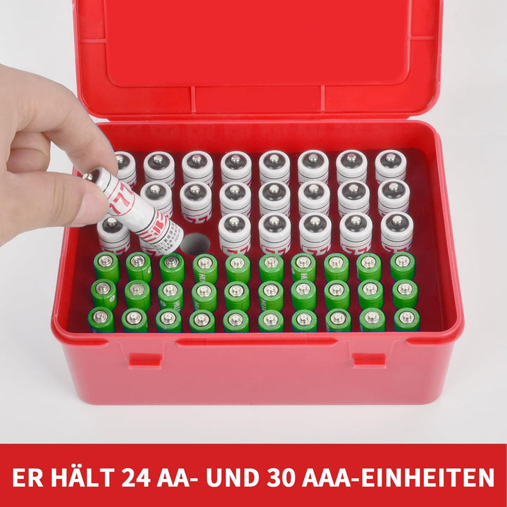 FULLCASE Batteriebox Batterie Aufbewahrungs Organizer für 54 AAA AA Batterien, Batterien aufbewahrun