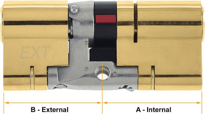 Yale B-YS3-4050B B-YS3-4050B-Platinum 3 Star Snap Cylinder Lock-40/50 10 Brass High Security Euro-Do