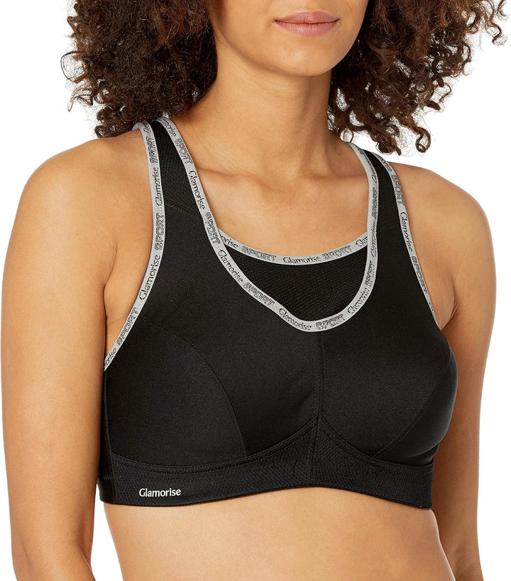 Glamorise Damen Bustier BH mit Perfektem Halt Sports Bra 105J Schwarz, 105J Schwarz