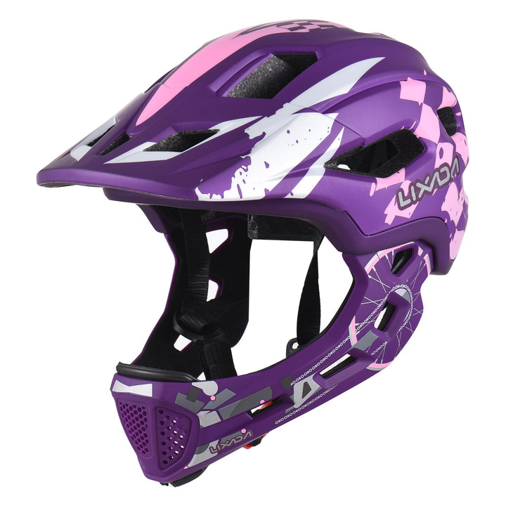 Lixada Fahrradhelm Kinder Helm Fullface Abnehmbar Unisex 52-56cm Children's Helmet 2-In-1 Integrated