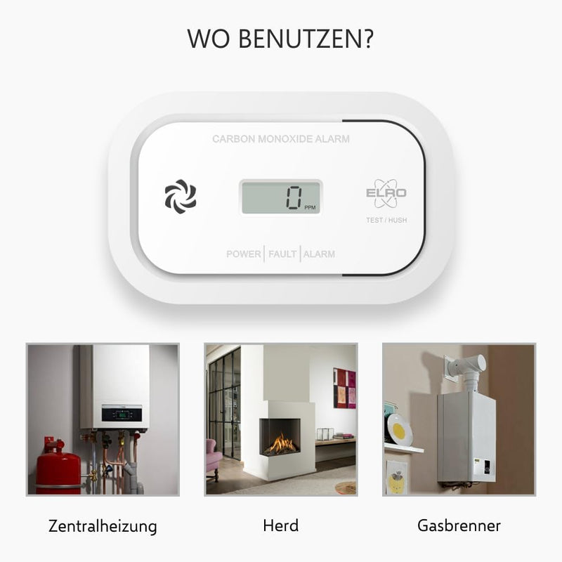 ELRO FC5003 Kohlenmonoxidmelder - 10-Jahres-Sensor - mit Display