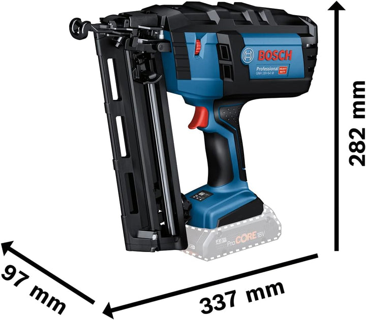 Bosch Professional 18V System Akku Nagler GNH 18V-64 M (max. Nagel-Ø 1,6 mm, Nagellänge 64 mm, inkl.