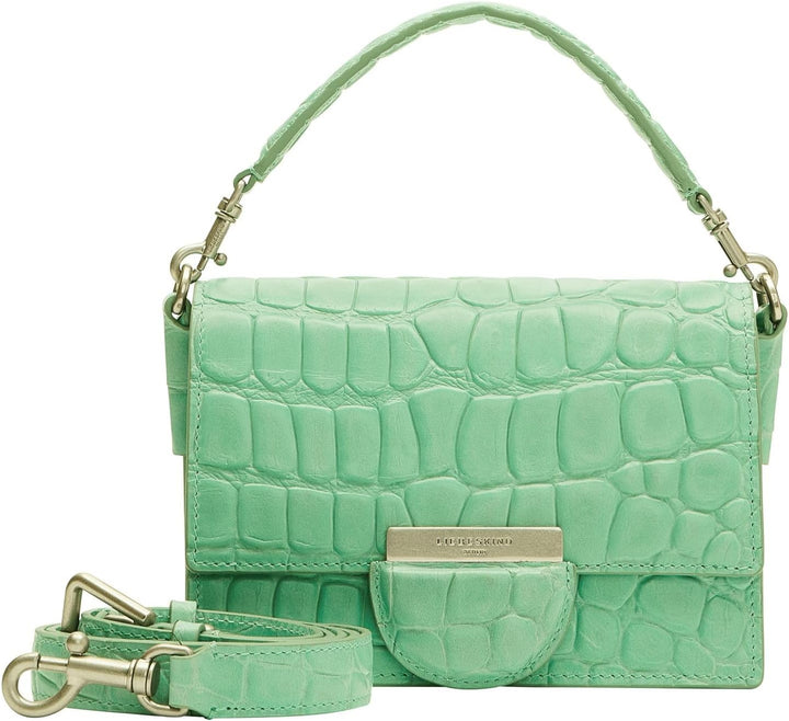 Liebeskind Damen Penelope Croco Crossbody S Spring Water, Spring Water
