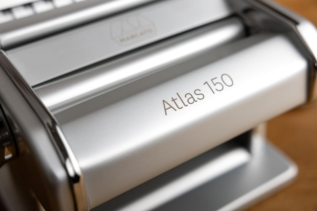 Marcato Nudelmaschine Atlas Ice Manuelle Entlaubmaschine. Verchromter Stahl und eloxiertes Aluminium