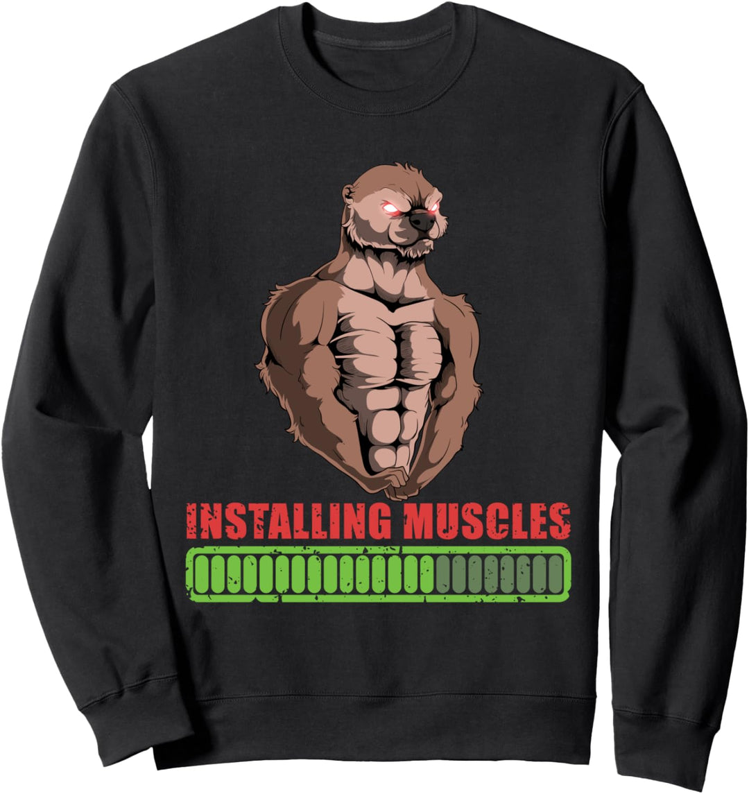 Otter Powerlifter Workout Gym Installation Muskel Lifting Sweatshirt