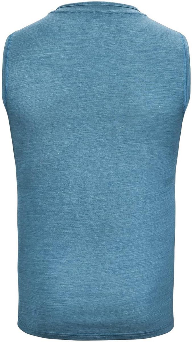Odlo Herren Natural Performance Tanktop Kurzarm Unterhemd Funktionsunterhemd XXL Saxony Blue Melange