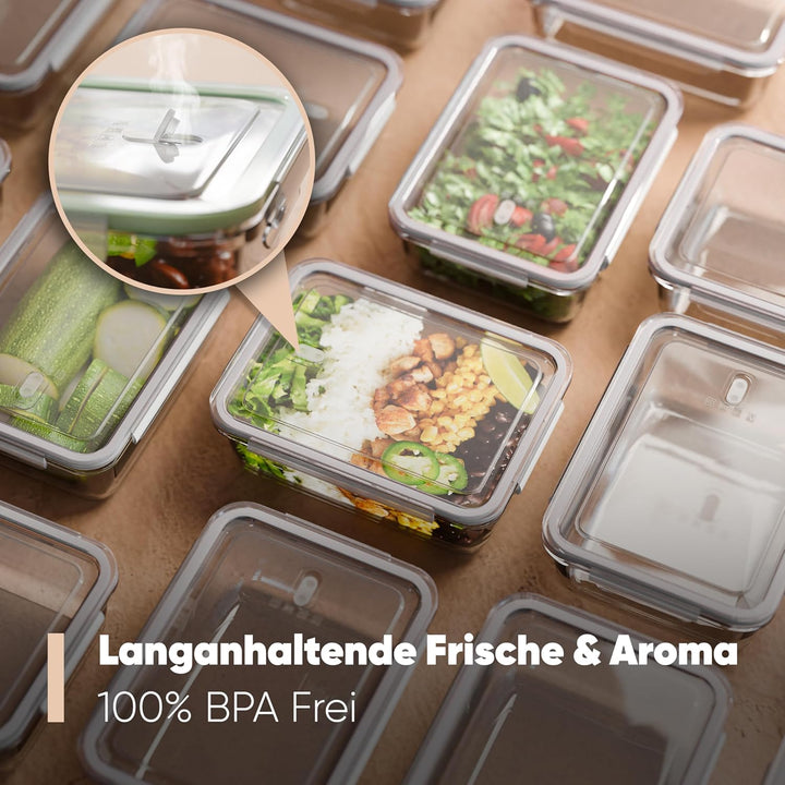 Frischhaltedosen Glas mit Deckel | 3er Set | für Mikrowelle Spülmaschine Gefrierfach Ofen geeignet |