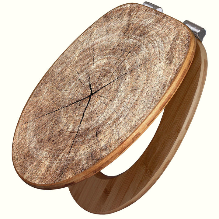 banjado Design WC Sitz Bambus Absenkautomatik 45,8x37,5cm - Toilettendeckel mit Absenkautomatik Holz