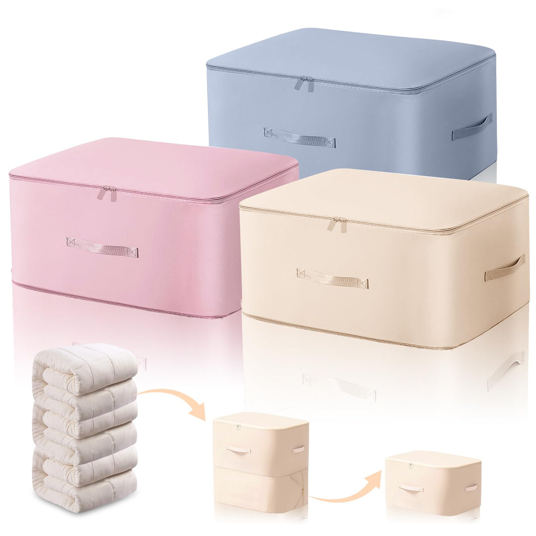 3 Stück Ultra Platzsparender Selbstkomprimierender Organizer, 52x42x30cm Aufbewahrungstasche für Bet