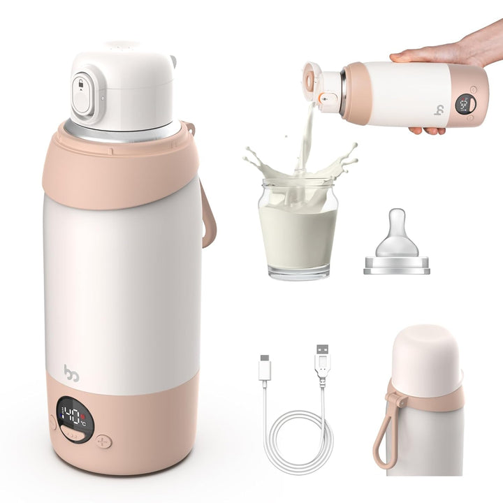 Tragbarer Flaschenwärmer Baby Unterwegs mit 500ml Grosse Kapazität, Schnelle Erwärmung, USB-C & 36 W