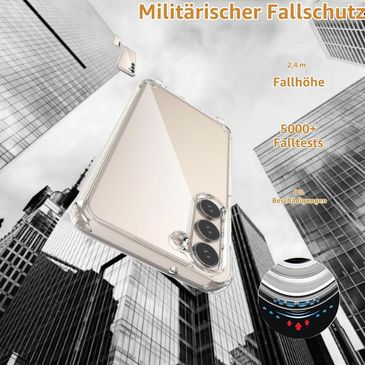 Handykette für Samsung Galaxy S24 5G Hülle mit Band, Beige | Necklace Handyhülle, Transparente Case