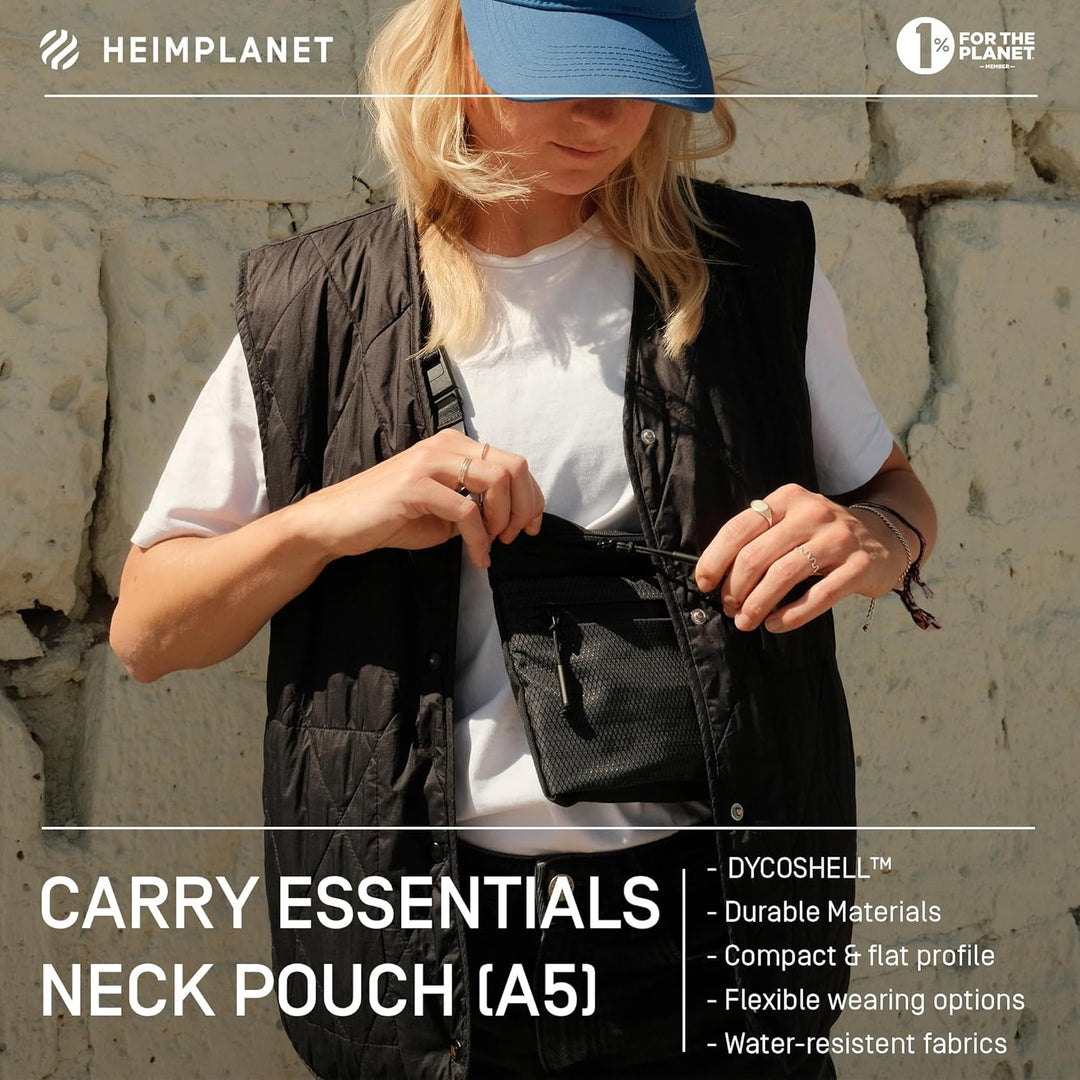 HEIMPLANET Original | HPT Carry Essentials - Neck Pouch | Leichter Brustbeutel mit Aluminium Verschl