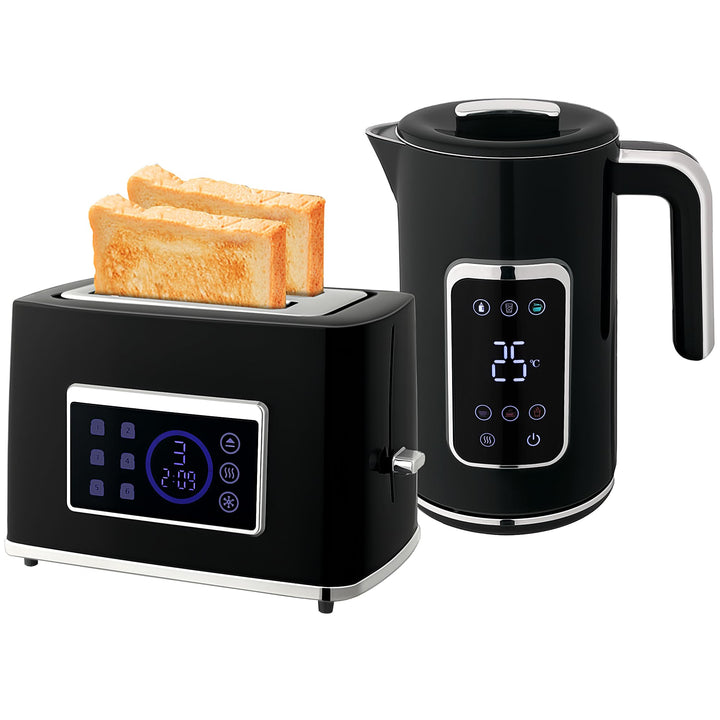HOMCOM Wasserkocher Toaster Set 1,7L Edelstahl Wasserkocher 2 Scheiben Toaster mit 6 Bräunungsstufen