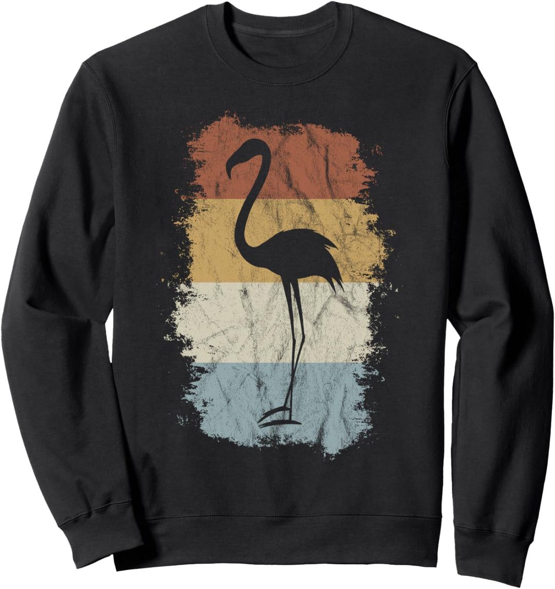 Lässiger Wasservogel Pinker Retro Flamingo Sweatshirt