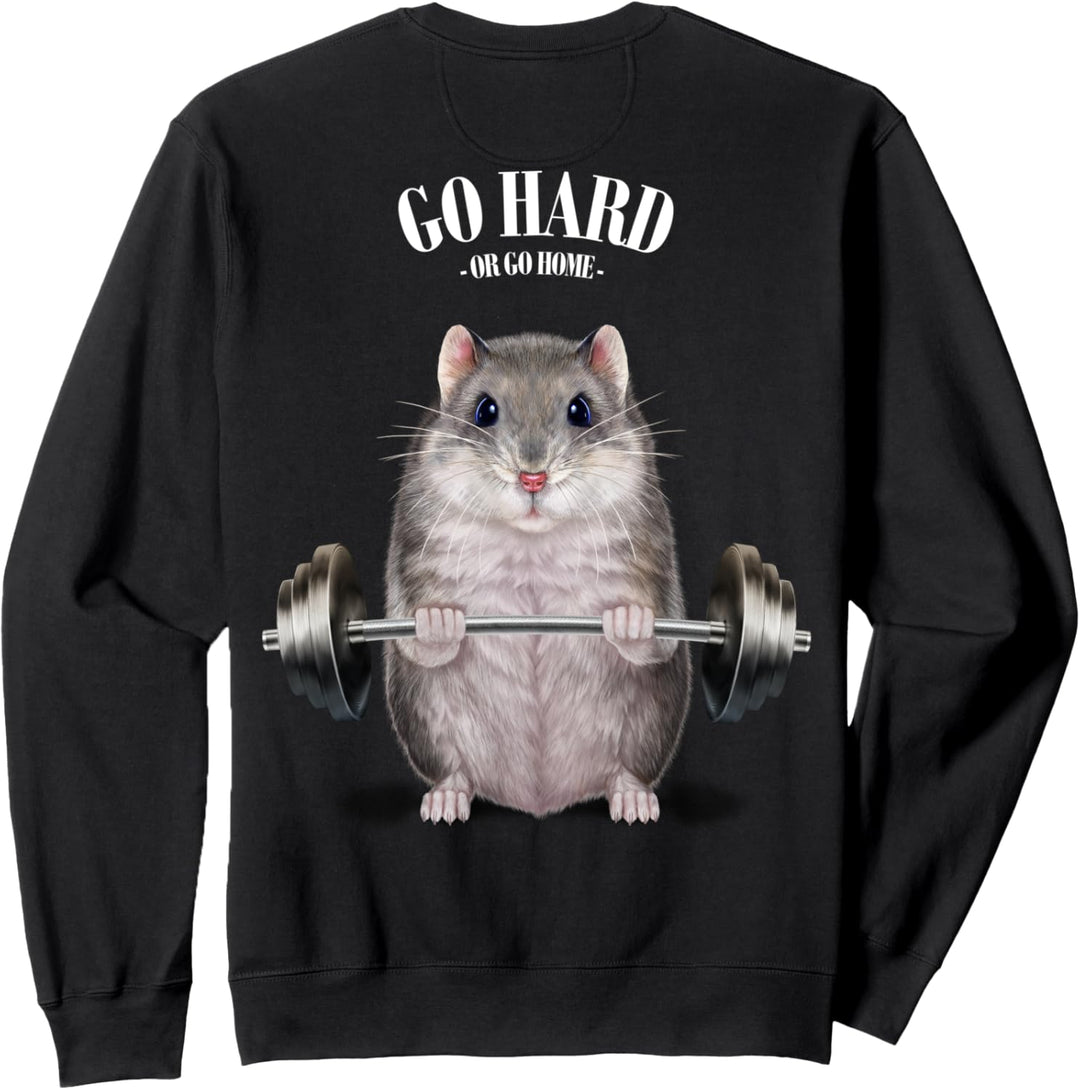 Zwerghamster, der Gewichte im Fitnessstudio hebt Sweatshirt