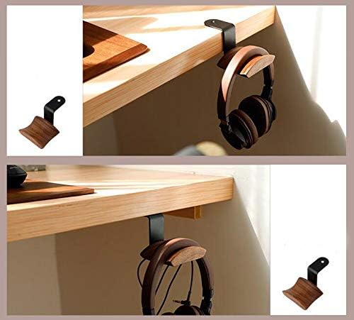 Kopfhörerhalter Headset-Ständer Walnussholz Kopfhörer-Rack Haken Schreibtisch Tisch-Klebeband Untert