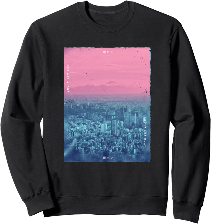 Vaporwave Japanische Streetwear Tokio Japan Glitch Effekt Sweatshirt
