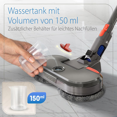 Wischaufsatz für Dyson Staubsauger [V15, V11, V10, V8, V7] elektrischer Wischmopp-Aufsatz mit Wasser