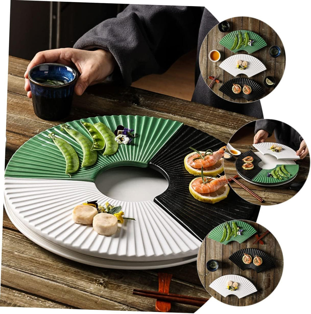 Cabilock Keramikteller Im Japanischen Stil Fächerförmig Servierteller Für Sushi Haushalts Und Restau