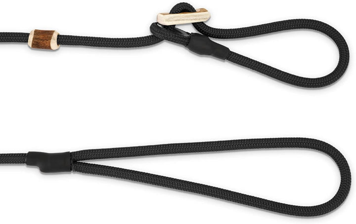 Romneys Hundeleine mit Halsband 6mm | Moxonleine Retrieverleine Agilityleine | Mit Zugbegrenzung, Zu