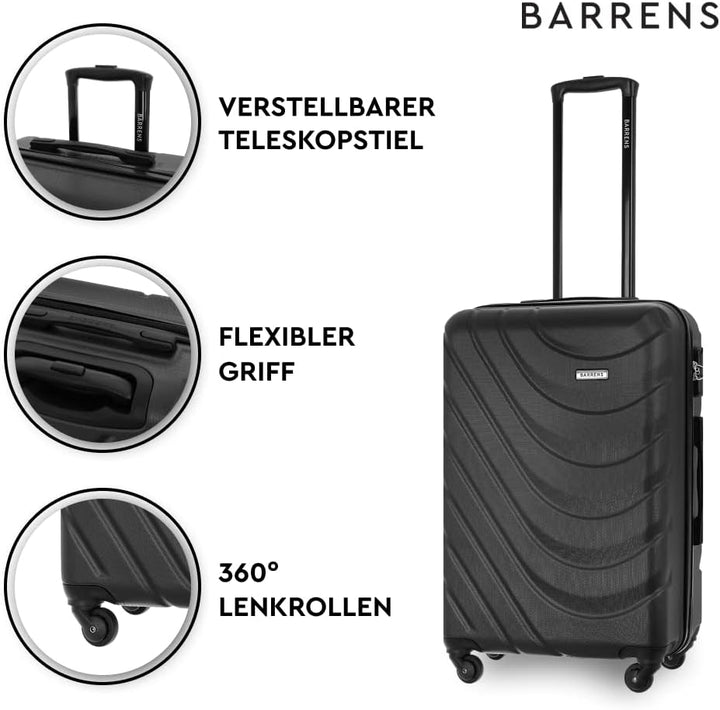 BARRENS Mittel Koffer | Aufgabegepäck | 67x46x26 cm | 63 L | Hochschlagfestes ABS-Material | Chiffri