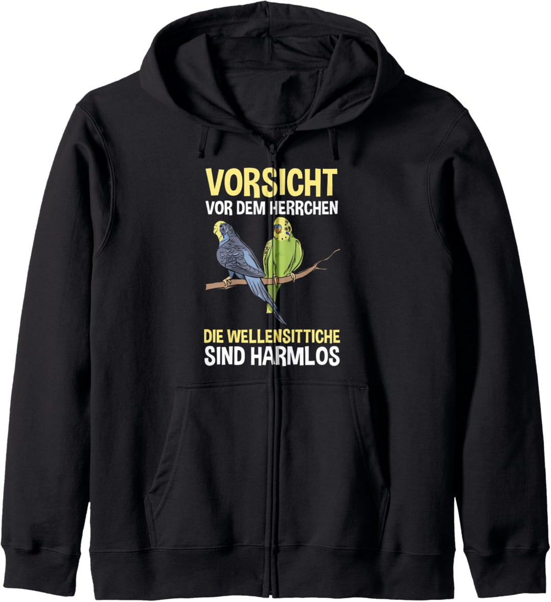 Vogel Herrchen Wellensittich Kapuzenjacke