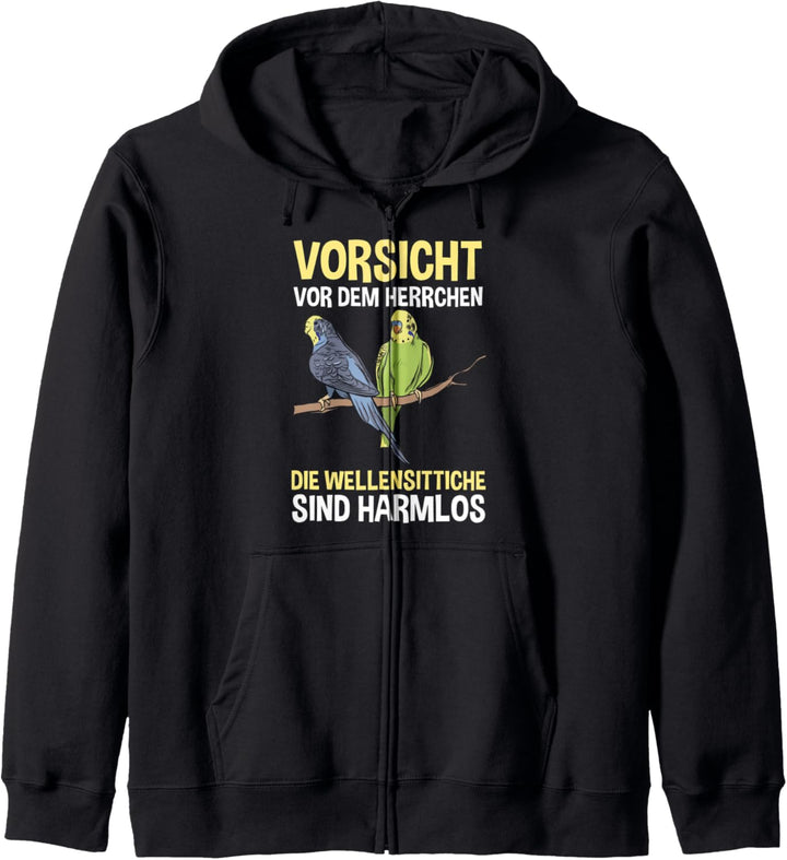 Vogel Herrchen Wellensittich Kapuzenjacke