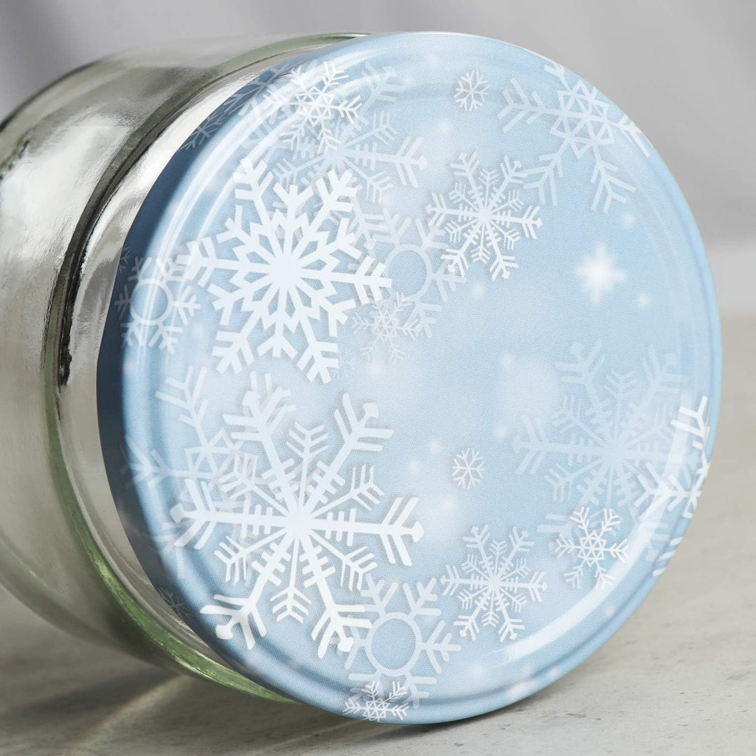 com-four® 6X Einmachgläser Winter Edition to Ø 82 mm - 330 ml mit Schraub-Deckel im winterlichen Des