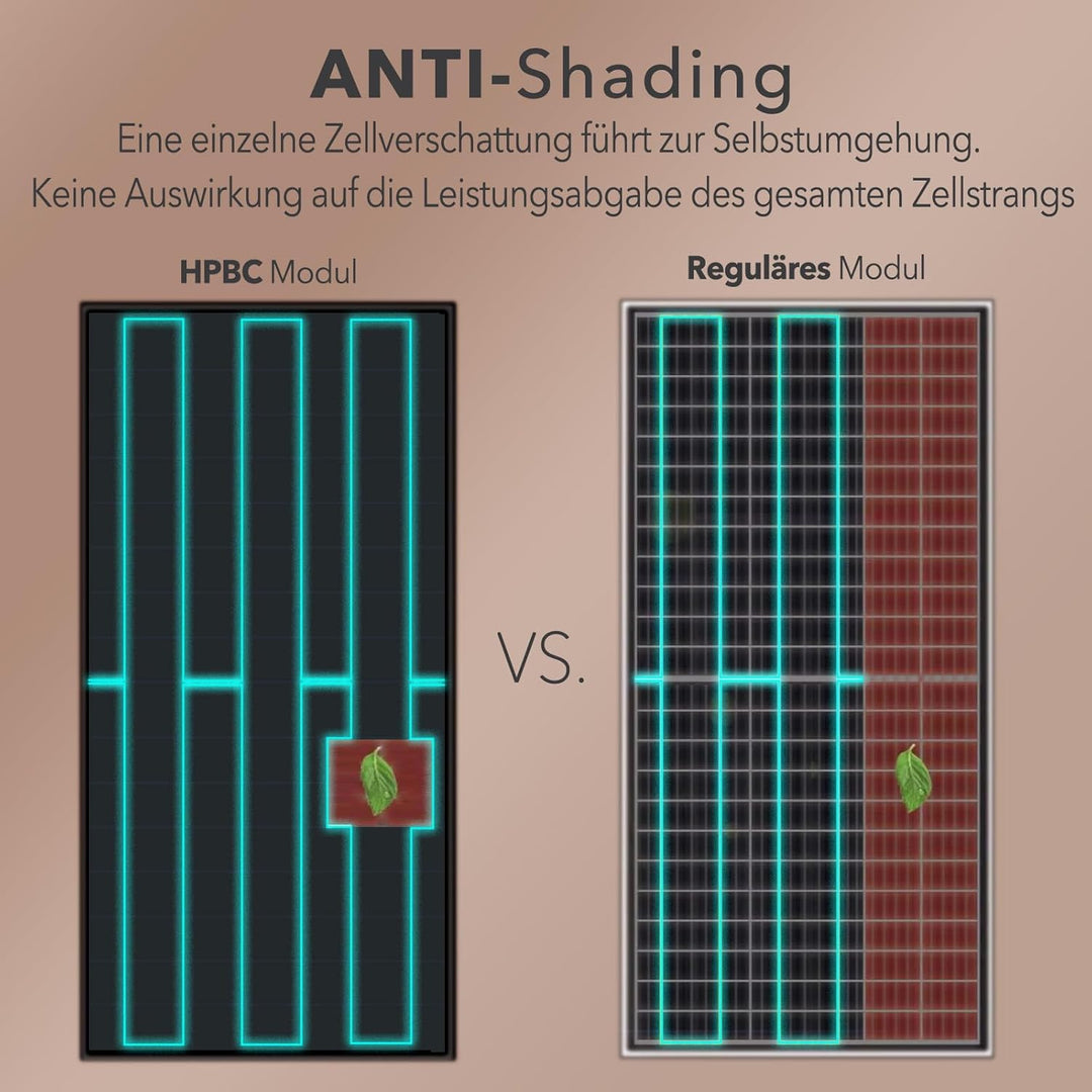 enjoy solar® 230W 12V Monokristallines Solarmodul mit HPBC-Technologie - 25% Hocheffizienz, 182mm So