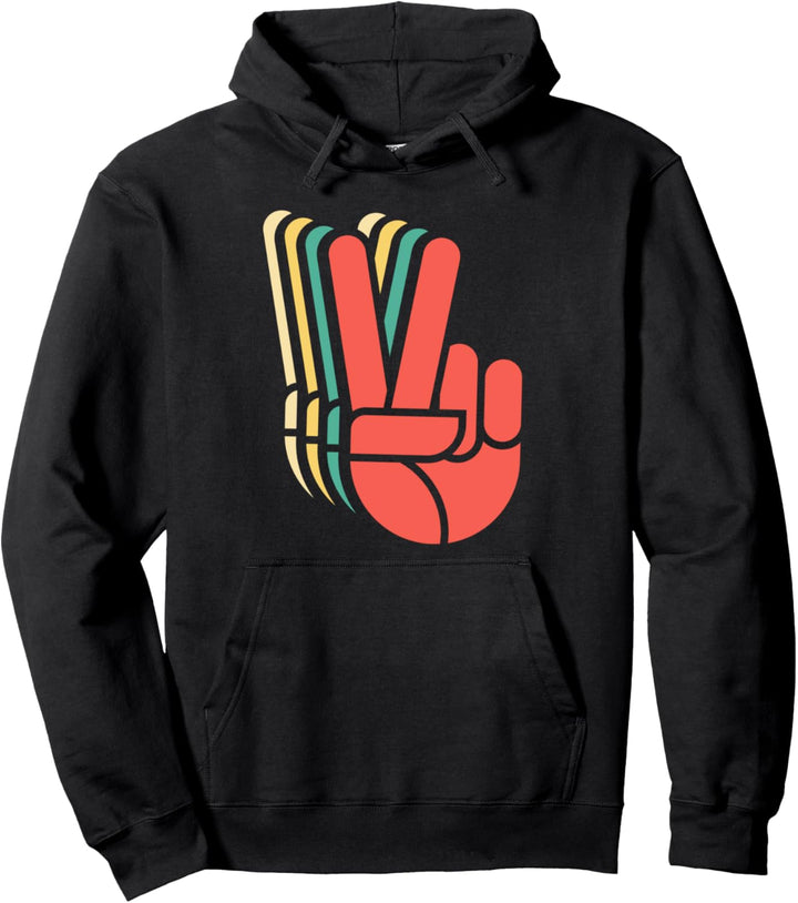 Retro Peace Love 60's 70's Hippie Pullover Hoodie