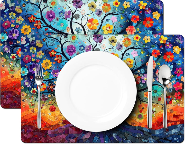 KitchenYeah© Platzsets Abwaschbar 6-Teilig 45x30 cm Tischsets Platzdeckchen Platzset Unterlage Tisch