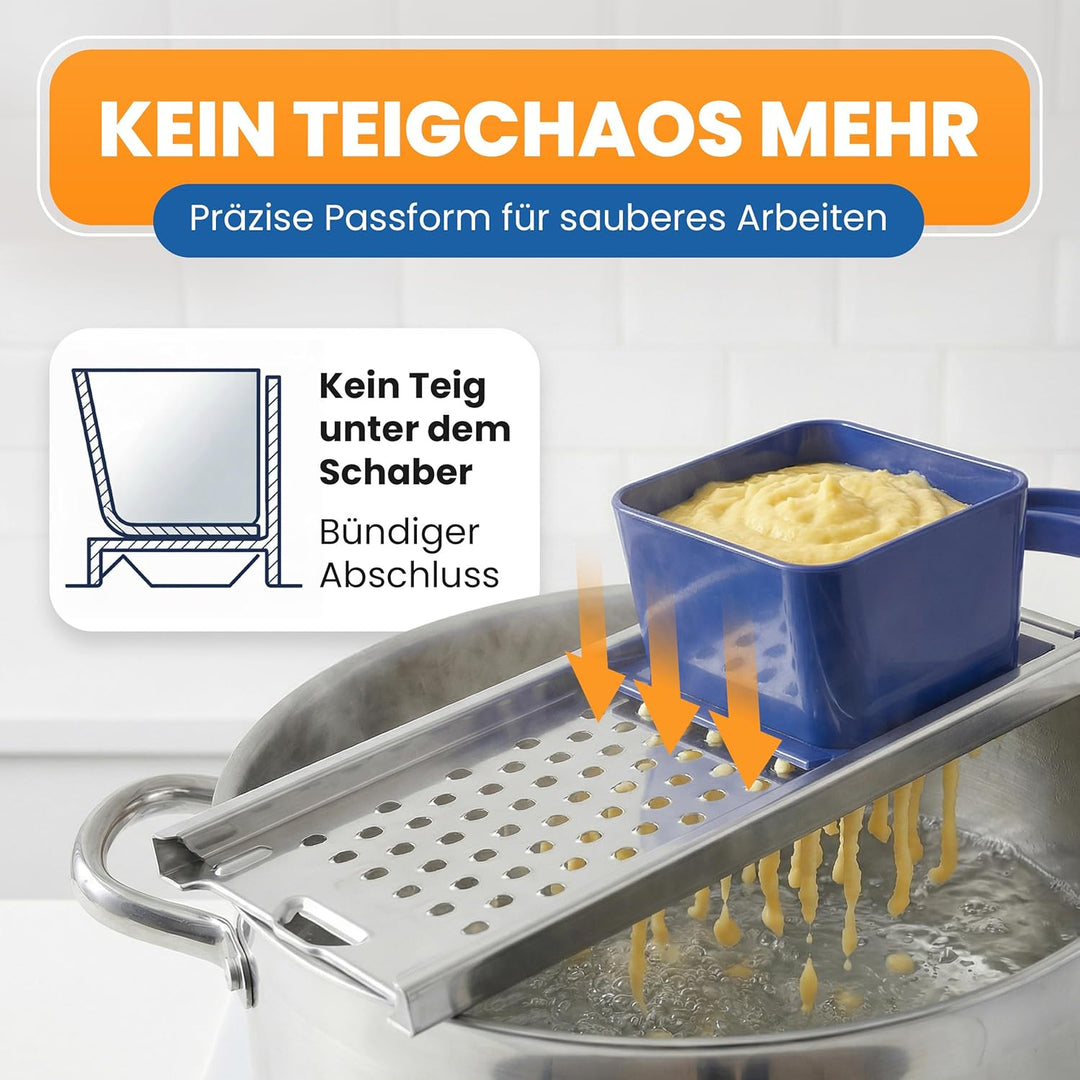 EUROHOME Spätzlereibe Edelstahl Kunststoff mit "Nase" für lange Spätzle - Spätzlehobel 33 x 11 x 6,3