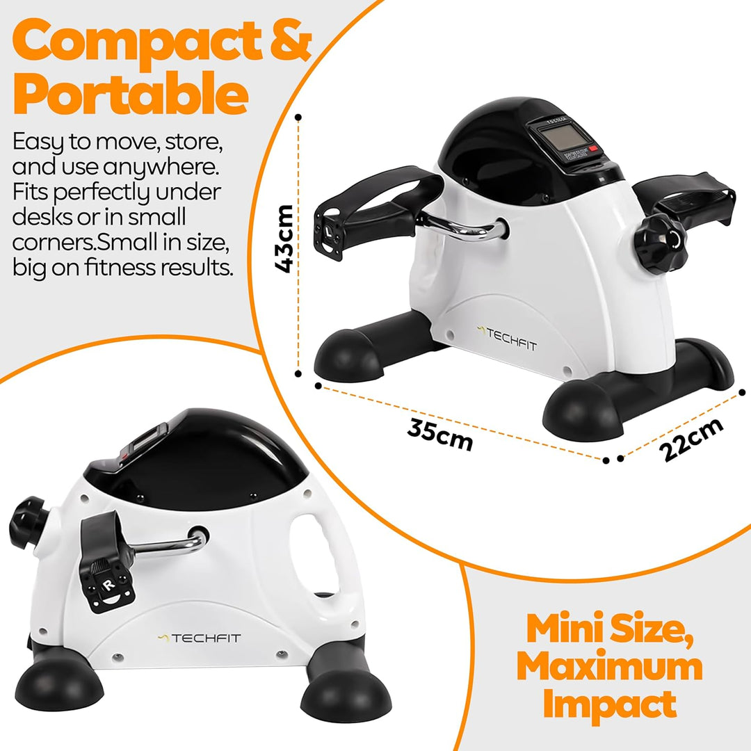 Techfit Pedal-Ausbilder, Mini-Heimtrainer für Heim und Büro, leichte Trainingsmaschine für Arme und