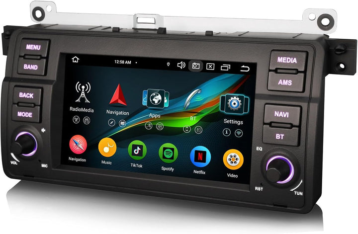 Erisin Acht Kern 4GB+64GB Android 14 Autoradio Für BMW 3er E46 316 320 MG ZT Rover 75 mit GPS Naviga